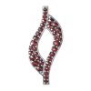 Silver pendant with czech garnet, rhodium plated - wave                                             