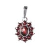 Silver pendant with czech garnet, rhodium plated - oval                                             