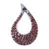Silver pendant with czech garnet, rhodium plated - drop                                             