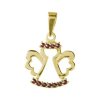 Silver pendant with czech garnet, gold plated - angel                                               