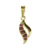 Silver pendant with czech garnet, gold plated - wave                                                