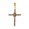 Stříbrný přívěsek s českým granátem, zlacený - křížek