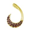 Silver pendant with czech garnet, gold plated - spiral                                              