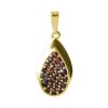 Silver pendant with czech garnet, gold plated - drop                                                