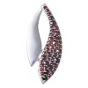 Silver pendant with czech garnet, rhodium plated - wave                                             