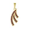 Silver pendant with czech garnet, gold plated                                                       