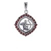 Silver pendant with czech garnet, rhodium plated, zodiac sign - sagittarius                         