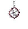 Silver pendant with czech garnet, rhodium plated, zodiac sign - virgo                               