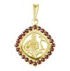 Silver pendant with czech garnet, gold plated, zodiac sign - aquarius                               