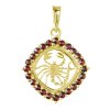Silver pendant with czech garnet, gold plated, zodiac sign - scorpio                                