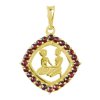 Silver pendant with czech garnet, gold plated, zodiac sign - virgo                                  