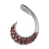 Silver pendant with czech garnet, rhodium plated - spiral                                           