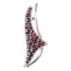 Silver pendant with czech garnet, rhodium plated - triangle                                         