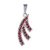 Silver pendant with czech garnet, rhodium plated                                                    