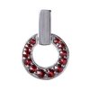 Silver pendant with czech garnet, rhodium plated - circle                                           