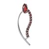 Silver pendant with czech garnet, rhodium plated - wave                                             
