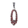 Silver pendant with czech garnet, rhodium plated - oval                                             