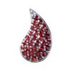 Silver pendant with czech garnet, rhodium plated - drop                                             