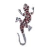 Silver pendant with czech garnet, rhodium plated, animal - gecko                                    