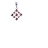 Silver pendant with czech garnet, rhodium plated - square                                           