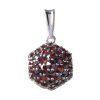 Silver pendant with czech garnet, rhodium plated - raspberry                                        