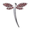 Silver pendant with czech garnet, rhodium plated, animal - dragonfly                                