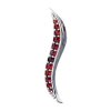 Silver pendant with czech garnet, rhodium plated - wave                                             