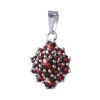 Silver pendant with czech garnet, rhodium plated - oval                                             