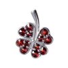 Silver pendant with czech garnet, rhodium plated - four-leaf clover                                 