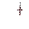 Silver pendant with czech garnet, rhodium plated - cross                                            