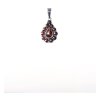 Silver pendant with czech garnet, rhodium plated - drop                                             
