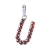 Silver pendant with czech garnet, rhodium plated - letter U                                         