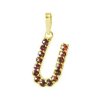 Silver pendant with czech garnet, gold plated - letter U                                            