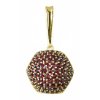Silver pendant with czech garnet, gold plated - raspberry                                           