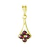 Silver pendant with czech garnet, gold plated - drop                                                