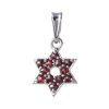 Silver pendant with czech garnet, rhodium plated - star                                             