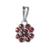 Silver pendant with czech garnet, rhodium plated - four-leaf clover                                 