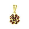 Silver pendant with czech garnet, gold plated - four-leaf clover                                    