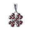 Silver pendant with czech garnet, rhodium plated - four-leaf clover                                 