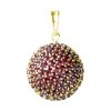 Silver pendant with czech garnet, gold plated - ball                                                