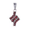 Silver pendant with czech garnet, rhodium plated                                                    