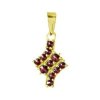 Silver pendant with czech garnet, gold plated                                                       