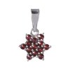 Silver pendant with czech garnet, rhodium plated - star                                             
