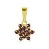 Silver pendant with czech garnet, gold plated - star                                                