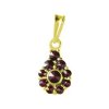 Silver pendant with czech garnet, gold plated - drop                                                