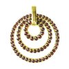 Silver pendant with czech garnet, gold plated - circle                                              