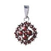 Silver pendant with czech garnet, rhodium plated                                                    