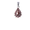 Silver pendant with czech garnet, rhodium plated - drop                                             