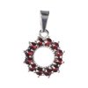 Silver pendant with czech garnet, rhodium plated - circle                                           