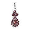 Silver pendant with czech garnet, rhodium plated - drop                                             